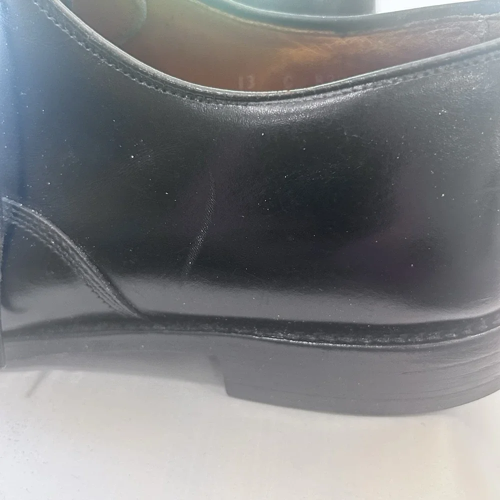 Allen Edmonds Byron Shoes Men  13C Black Cap Toe Leather Oxford  Dress Made USA